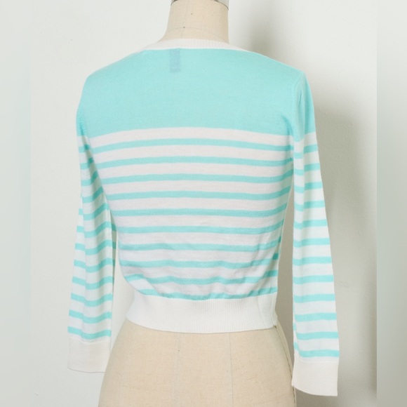 Three-Quarter Sleeve Open-Front Cropped Cardigan 100% Cashmere[NEW] - Picture 5 of 6